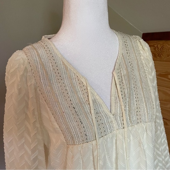 Anthropologie One September Attylie Cream Embroidered Peasant Top Small - Picture 5 of 13